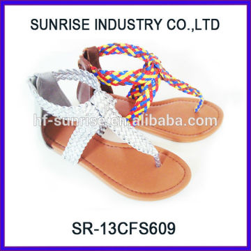 SR-13CFS609 2014best seller pretty flat girls sandals Fashion Girls Flat Sandals For Kids Summer hot selling girls flat sandals